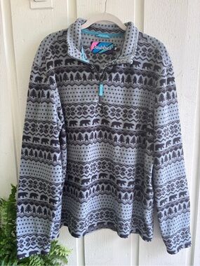 chubbies Light Gray Patterned Quarter-Zip Pullover
